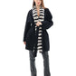Genuine  French Orylag Fur Italian Cashmere Wool Coat 85cm