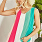 BiBi Cotton Span Knit Color Block Sleeveless Top - Farnelli