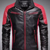 Men's Plus Size Slim Fit Zip Up Moto Jacket - Red