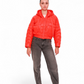 Alaska Outerwear Company Lexi cropped coral jacket with long sleeves and zip front