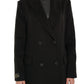 Alaska Longline Cashmere Wool Blend Coat in Black
