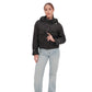 Studded Light Demi-Season Hooded Cropped Jacket in Black
