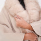 Genuine Polar Fox Double Face Wool Poncho Coat
