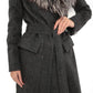 Genuine Silver Fox Cashmere Blend Coat