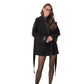 Astoria Midi Cashmere Wool Blend Coat in Black