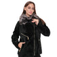 Bari Genuine Astrakhan Silver Fox Trim Coat