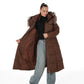 Genuine Silver Fox Fur Trim Down Coat