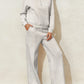 Collared Sweatshirt and High Waist Pants Active Set - Farnelli