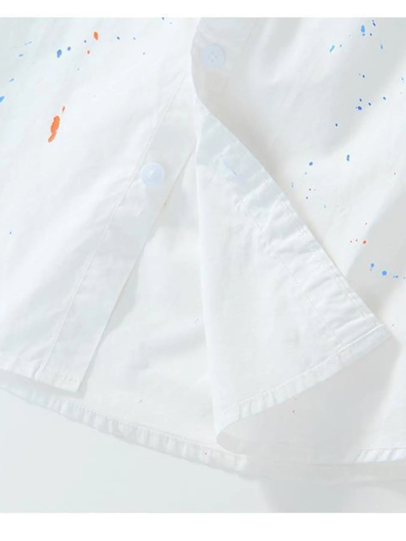 Men's Plus Size Casual Paint Splatter Short Sleeve Button-Up Shirt - Farnelli