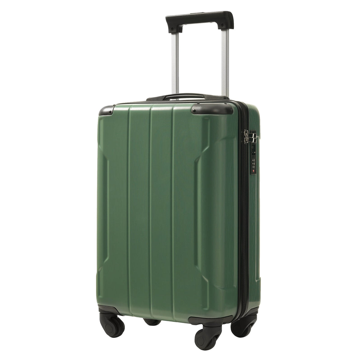 HouseOfZazla 20-inch black hardshell carry-on luggage with spinner wheels
