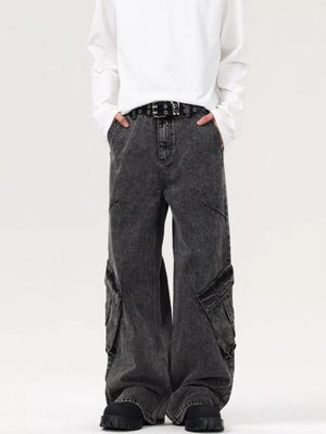 Men's Wide Leg Cargo Jeans - Farnelli