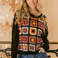 BiBi Granny Square Front Long Sleeve Top - Farnelli