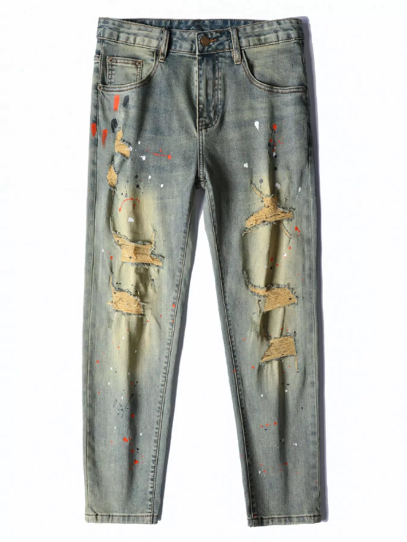 Men's Distressed Slim Fit Jeans - Farnelli