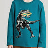 Children's Dinosaur Graphic Long Sleeve T-Shirt - Deep Teal