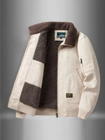 Men's Plus Size Zip Up Fur Collar Jacket - Farnelli