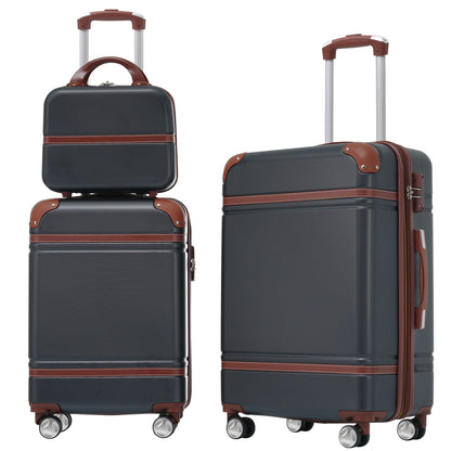 HouseOfZazla white 3-piece hardshell luggage set with TSA locks