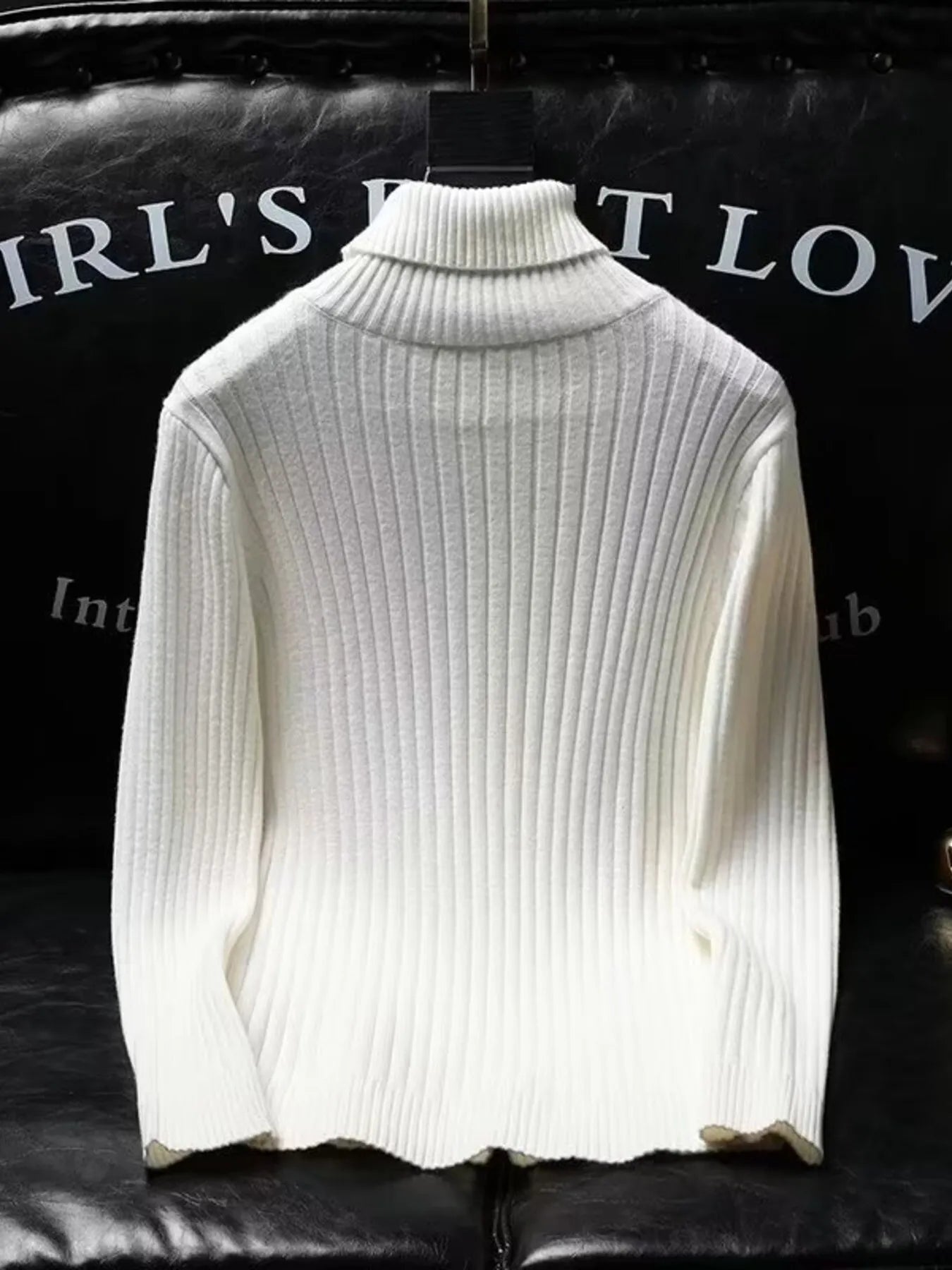 Men's Ribbed Turtleneck Long Sleeve Sweater - Farnelli