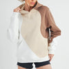 Aemi + Co Color Block Hoodie with Kangaroo Pocket - Sand