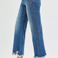 RISEN Full Size Mid Rise Crop Straight Jeans Plus Size - Farnelli