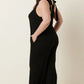 Mittoshop Rib Knit V-Neck Cross Back Jumpsuit - Farnelli