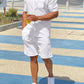 Men's Plus Size Button Up Shirt and Shorts Set - Farnelli
