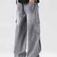 Men's Plus Size Wash Wide Leg Cargo Jeans - Farnelli