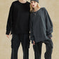 Men's Side Slit Round Neck Long Sleeve Sweatshirt - Farnelli