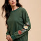 Annie Wear Embroidered Long Sleeve French Terry Top - Farnelli
