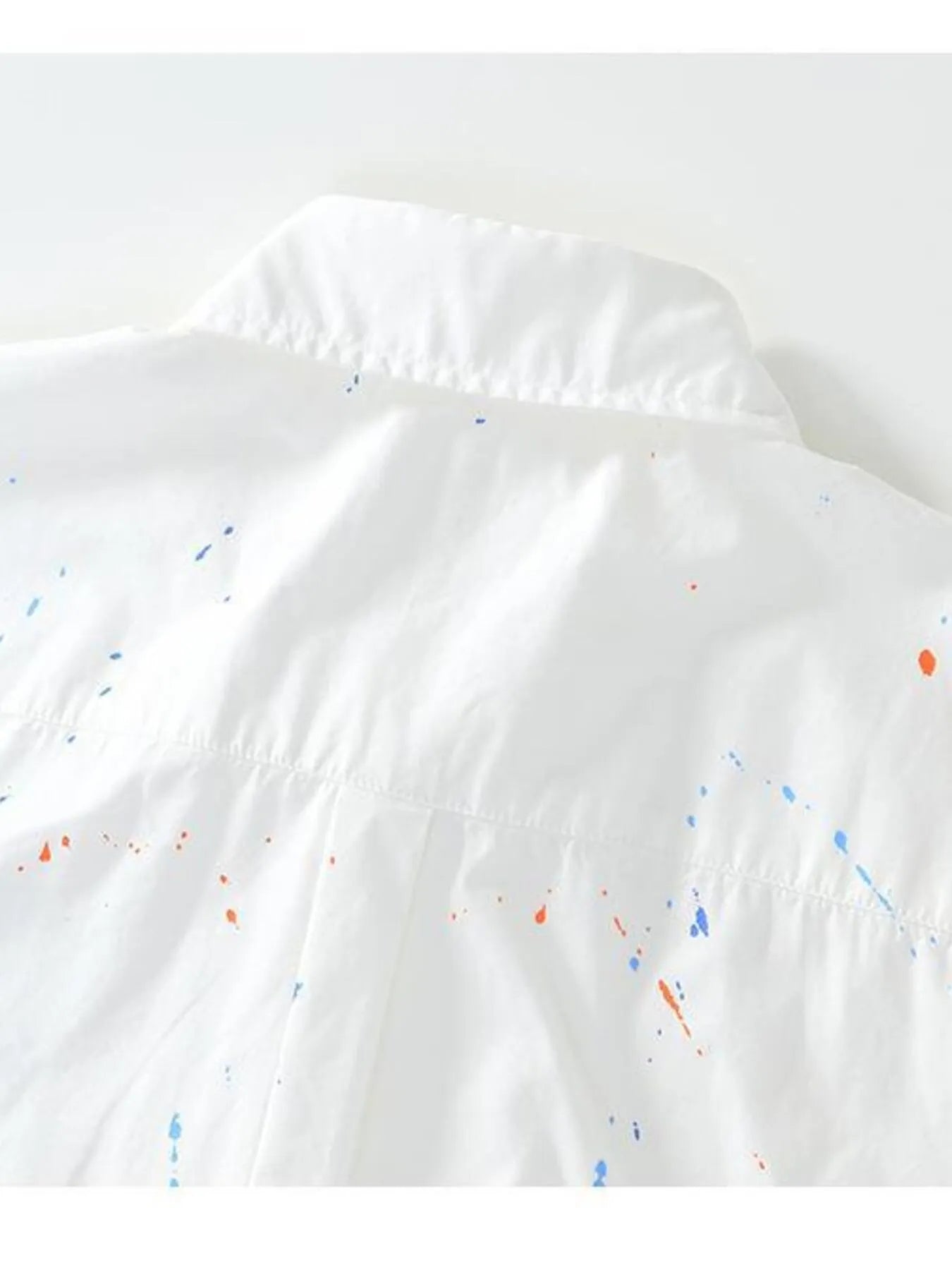 Men's Plus Size Casual Paint Splatter Short Sleeve Button-Up Shirt - Farnelli