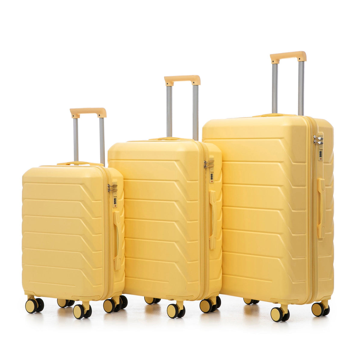 HouseOfZazla 3-piece spinner wheel luggage set with combination locks