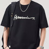 Men's Plus Size Round Neck Short Sleeve T-Shirt - Black