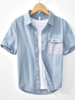 Men's Button Up Short Sleeve Shirt - Farnelli
