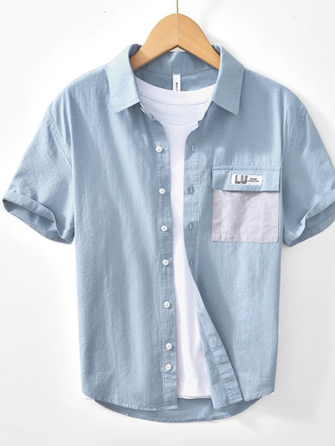 Men's Button Up Short Sleeve Shirt - Farnelli