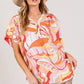 SAGE + FIG Abstract Print Half Button Blouse - Farnelli