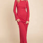 Culture Code Full Size Round Neck Bodycon Bell Maxi Dress - Farnelli