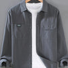 Men's Plus Size Button Up Long Sleeve Shirt - Dark Gray