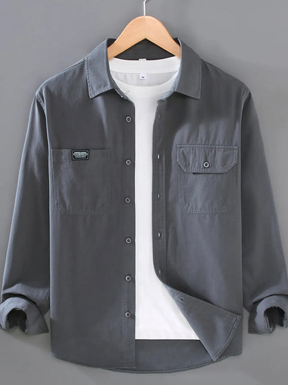 Men's Plus Size Button Up Long Sleeve Shirt - Farnelli