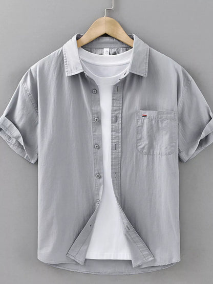 Men's Plus Size Plaid Button Up Short Sleeve Shirt - Farnelli