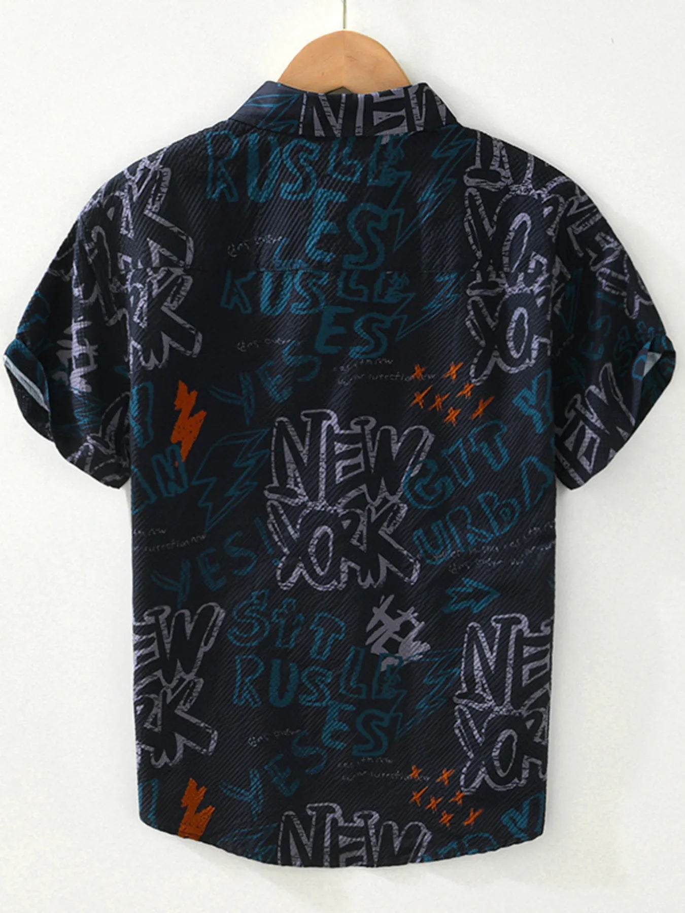 Men's Plus Size Printed Button Up Short Sleeve Shirt - Farnelli