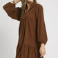 Umgee Corduroy Tiered Babydoll Dress - Farnelli