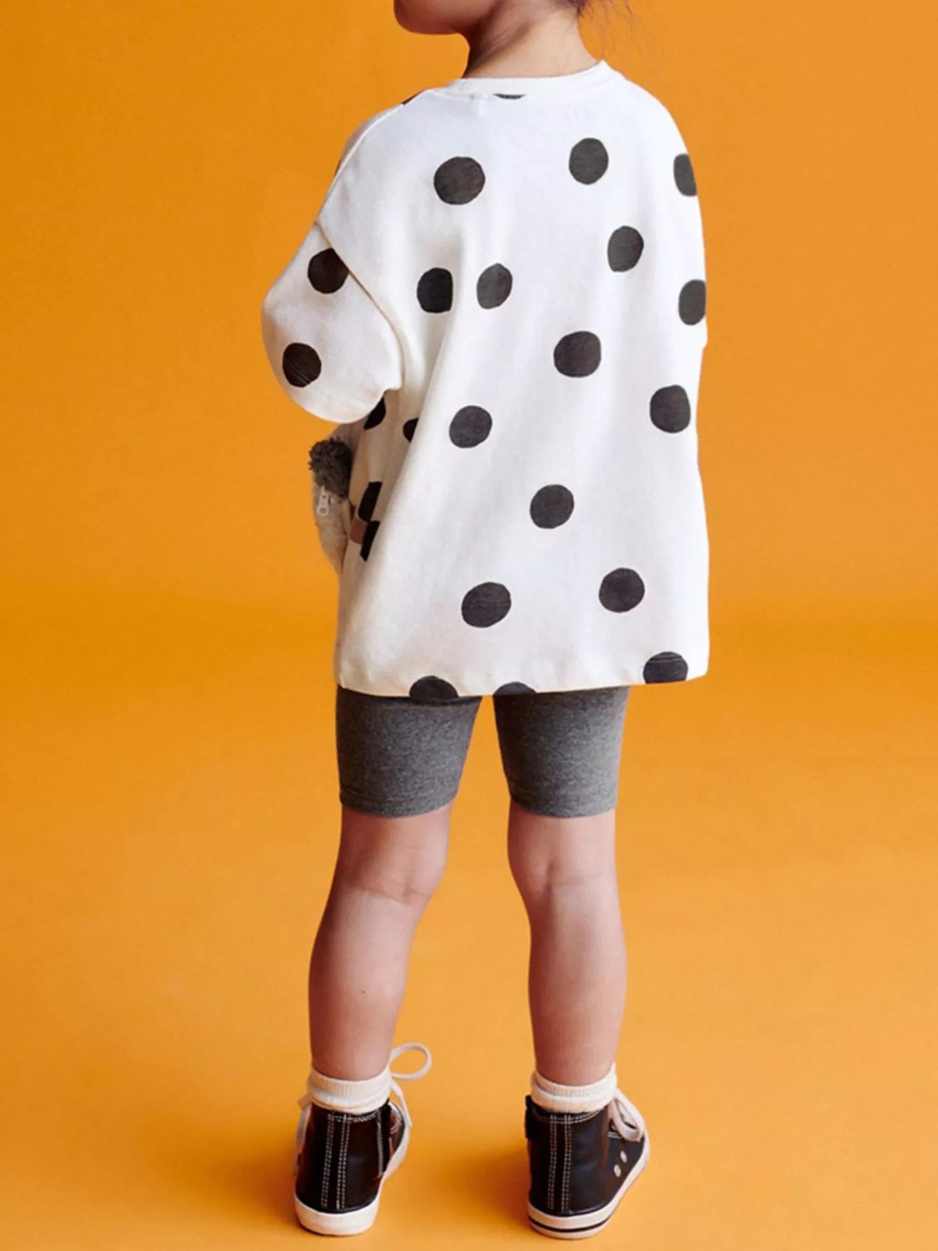 Children's Panda Plush Bag Polka Dot Outfit Set - Farnelli