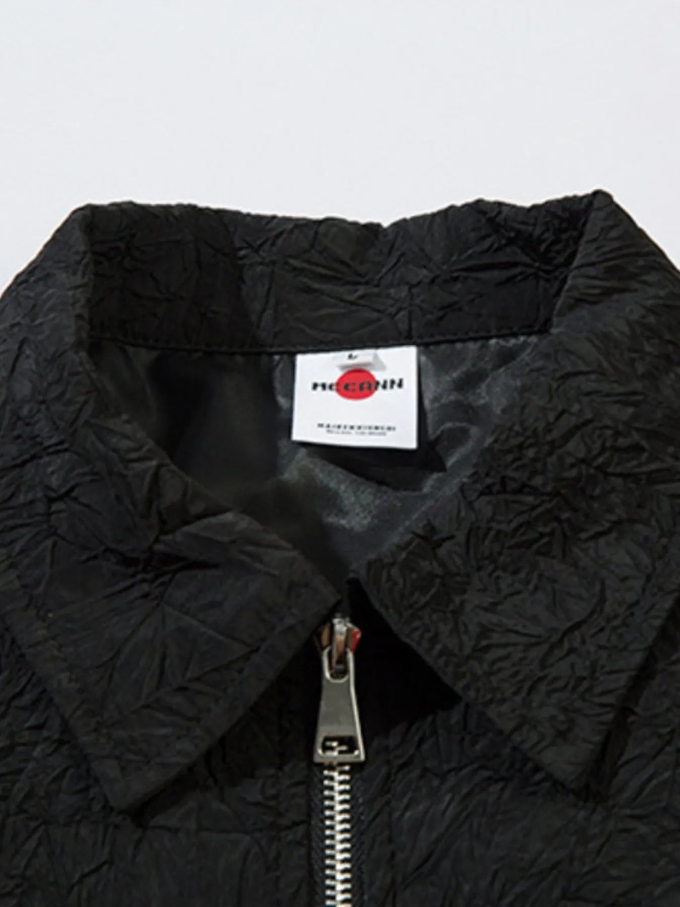 Textured Bomber Collared Neck Zip Up Jacket - Farnelli