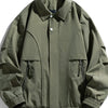 Men's Plus Size Casual Lightweight Long Sleeve Jacket - Military Green
