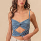 BiBi Rayon Span Jersey Knit Double Twist Front Cami Top - Farnelli