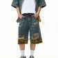 Men's Distressed Camouflage Denim Shorts - Farnelli