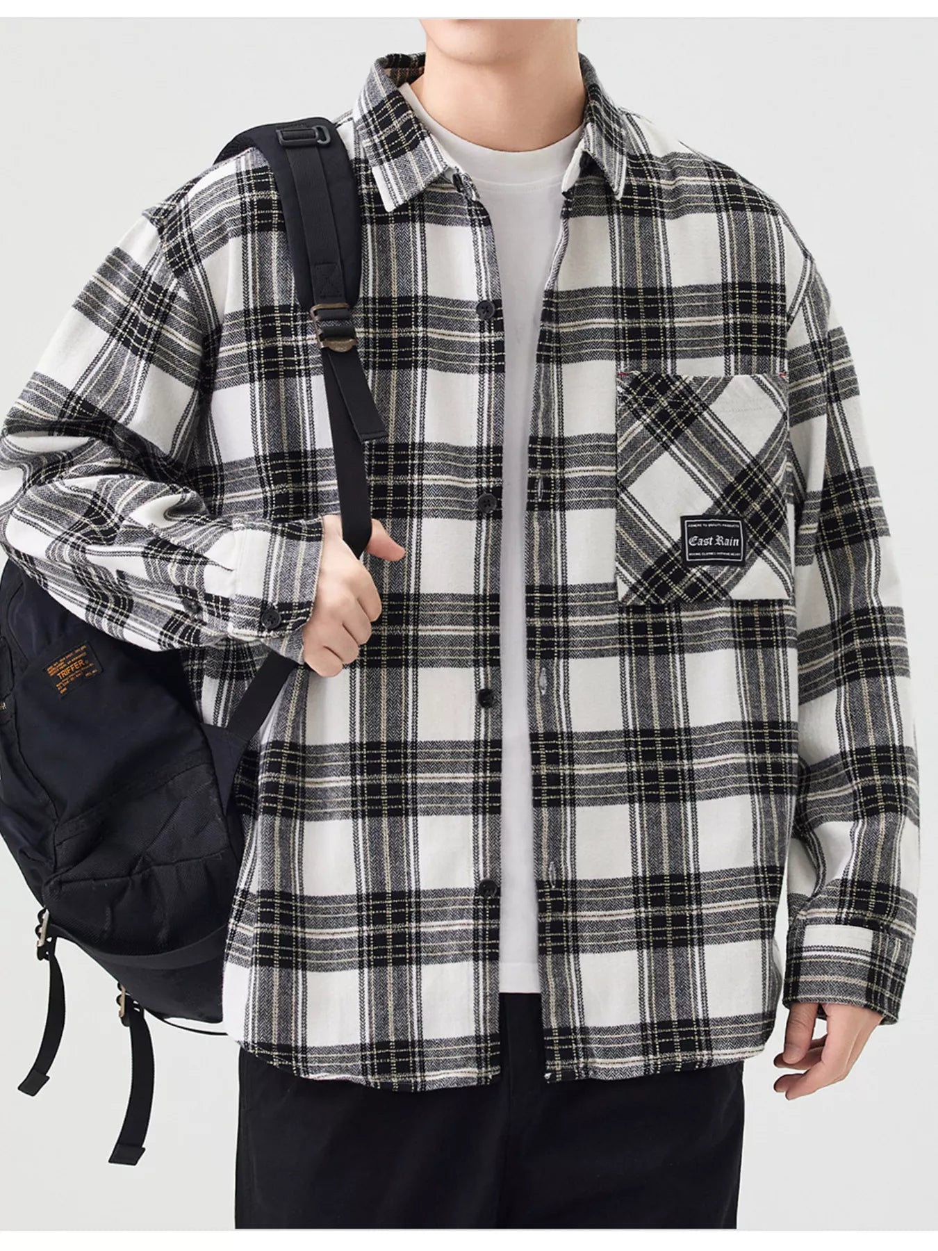 Men's Plus Size Casual Plaid Button Up Shirt - Farnelli