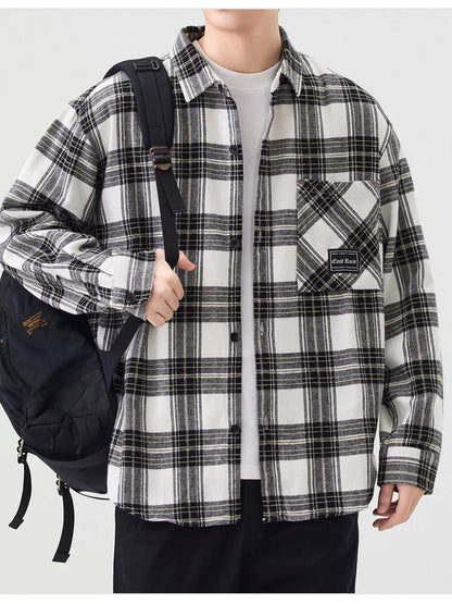 Men's Plus Size Casual Plaid Button Up Shirt - Farnelli