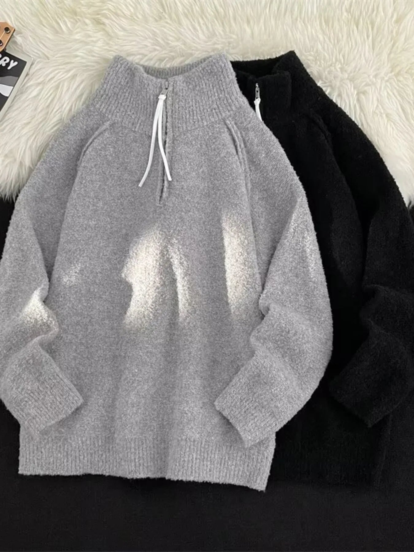 Men's Half-Zip High Neck Sweater - Farnelli