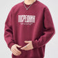 Men's Plus Size Letter Graphic Crew Neck Sweatshirt - Farnelli