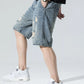 Men's Distressed Wide Leg Denim Shorts - Farnelli